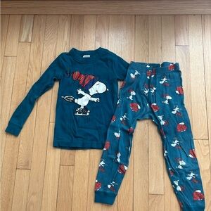 Hanna Andersson Snoopy Kids Pajama Set - Blue and Red